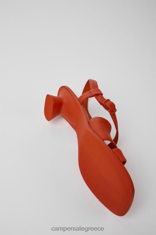 Design Dina Red Leather Sandals For Women Camper V20TF62 Red