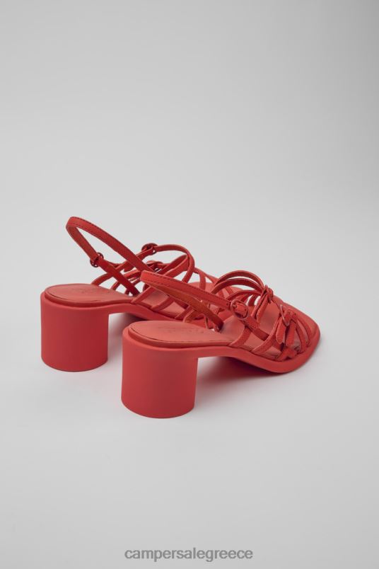 Design Meda Red Leather Sandals For Women Camper V20TF79 Red