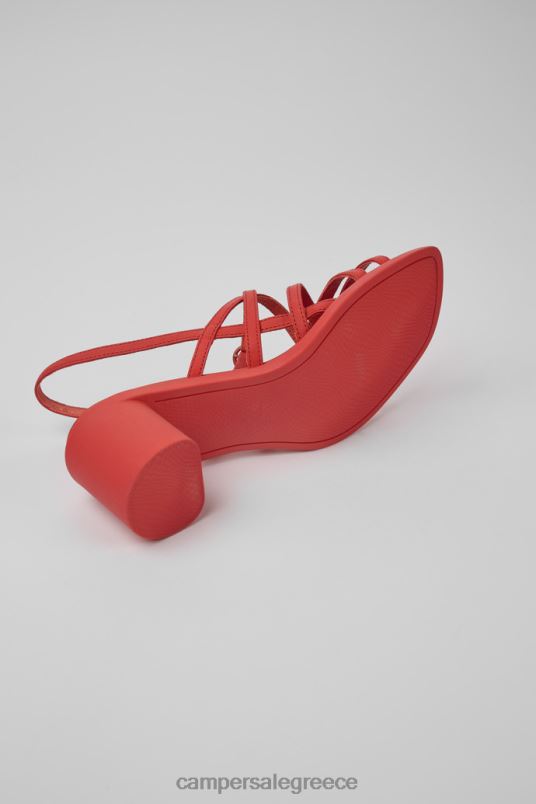 Design Meda Red Leather Sandals For Women Camper V20TF79 Red