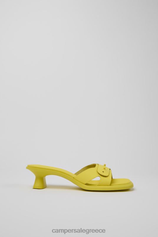 Dina Yellow Leather Sandals For Women New Arrivals Camper V20TF59 Yellow
