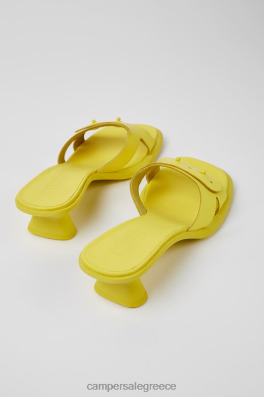 Dina Yellow Leather Sandals For Women New Arrivals Camper V20TF59 Yellow