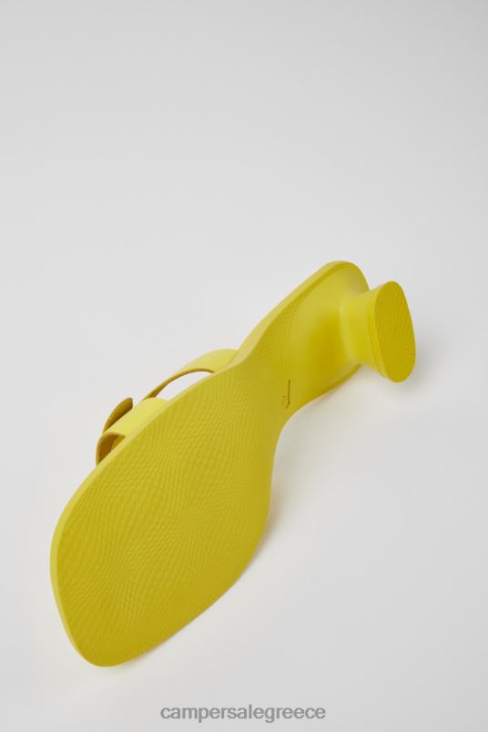 Dina Yellow Leather Sandals For Women New Arrivals Camper V20TF59 Yellow