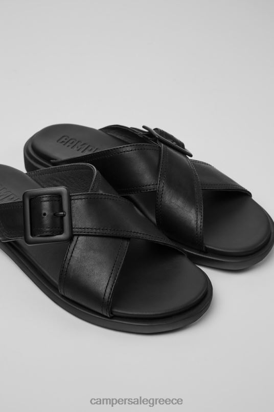 Edy Black Leather Sandals For Women Exclusive Camper V20TF55 Black