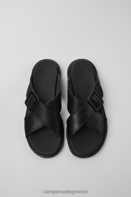 Edy Black Leather Sandals For Women Exclusive Camper V20TF55 Black