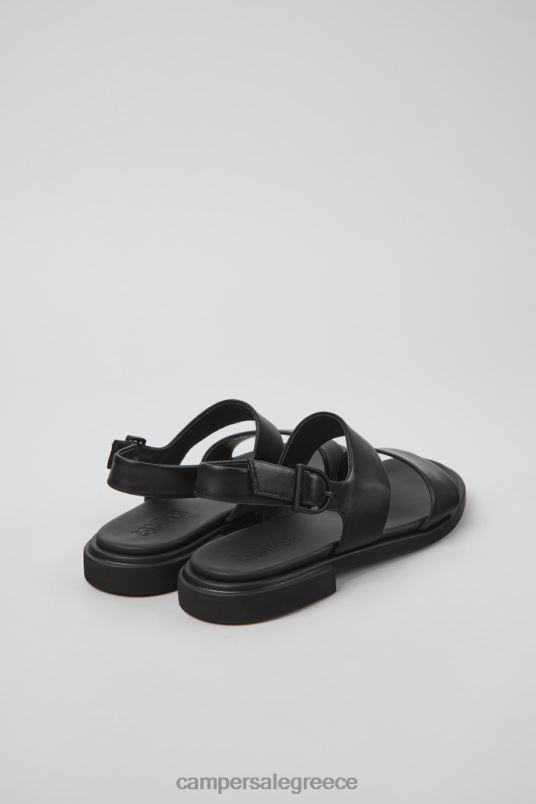 Edy Black Leather Sandals For Women New Arrivals Camper V20TF53 Black