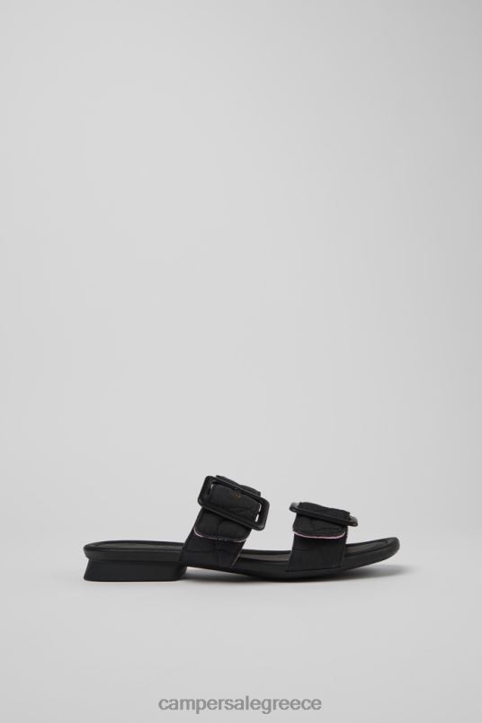 ExclusiveCasi Myra Black Recycled Pet Sandals For Women Camper V20TF48 Black