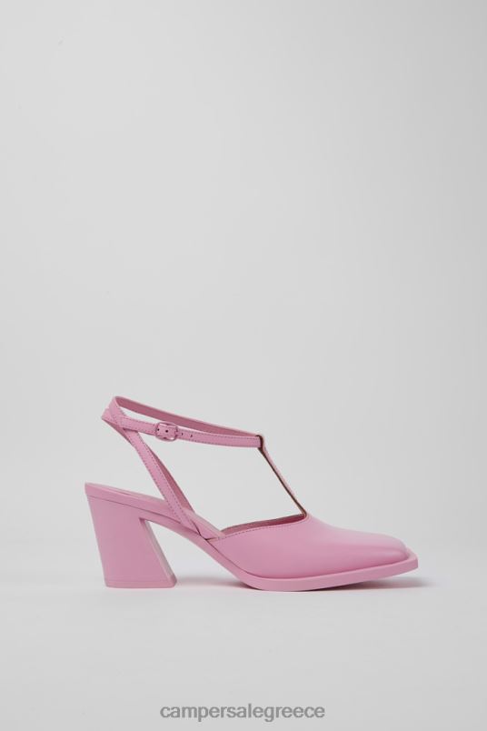 ExclusiveKarole Pink Leather T-Bar Shoes For Women Camper V20TF76 Pink