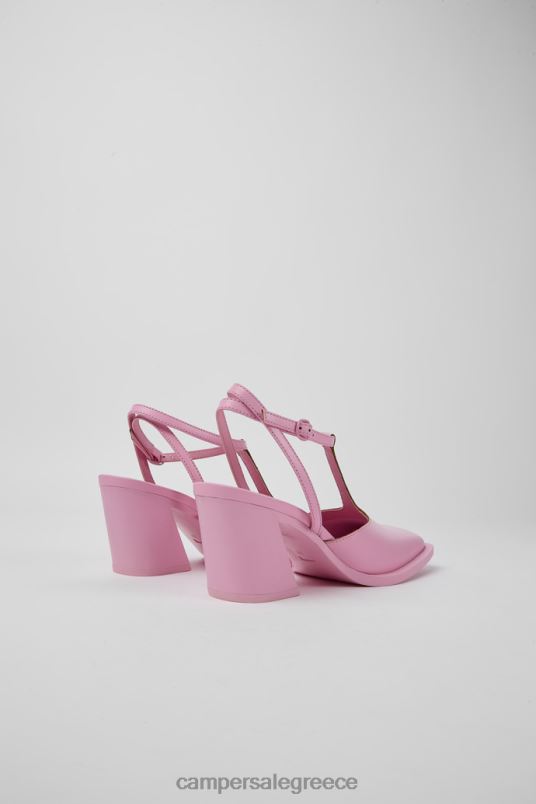 ExclusiveKarole Pink Leather T-Bar Shoes For Women Camper V20TF76 Pink