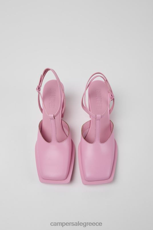 ExclusiveKarole Pink Leather T-Bar Shoes For Women Camper V20TF76 Pink