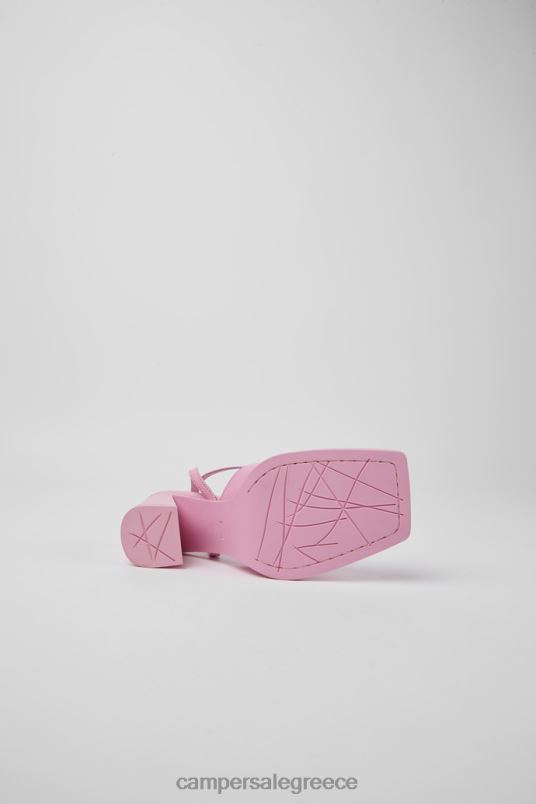 ExclusiveKarole Pink Leather T-Bar Shoes For Women Camper V20TF76 Pink