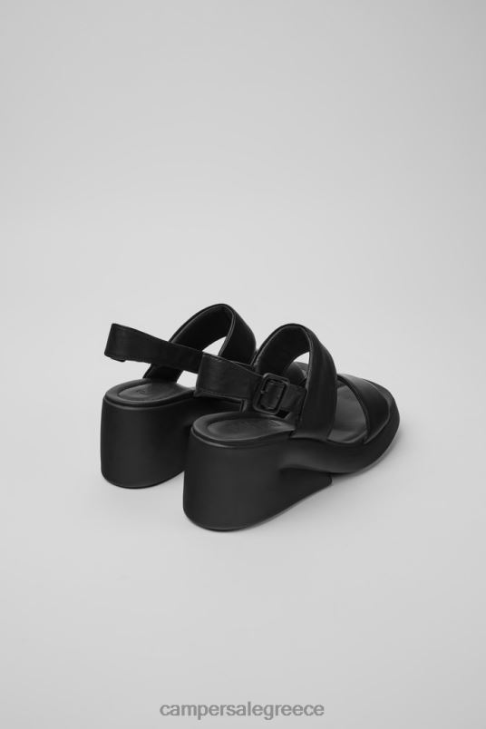 Kaah Black Leather Sandals For WomenNew Arrivals Camper V20TF68 Black