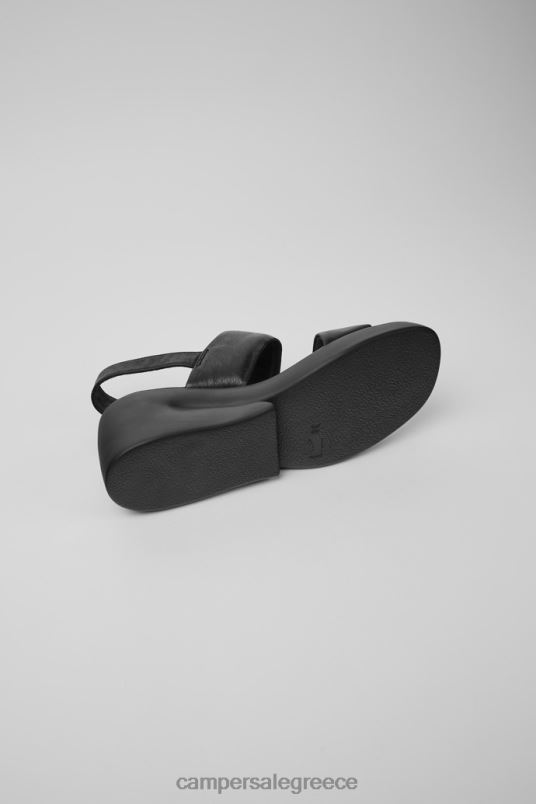 Kaah Black Leather Sandals For WomenNew Arrivals Camper V20TF68 Black