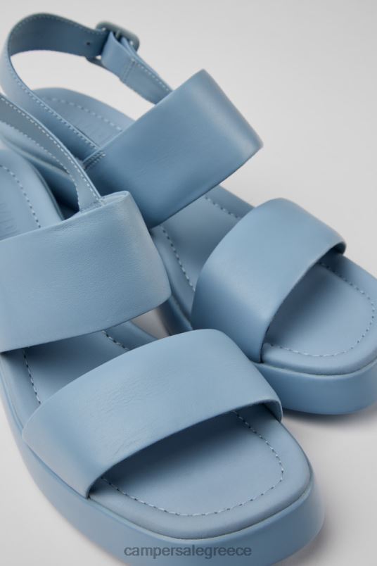Kaah Blue Leather Sandals For Women New Arrivals Camper V20TF69 Blue