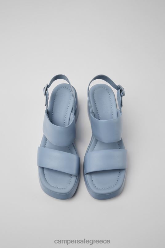 Kaah Blue Leather Sandals For Women New Arrivals Camper V20TF69 Blue