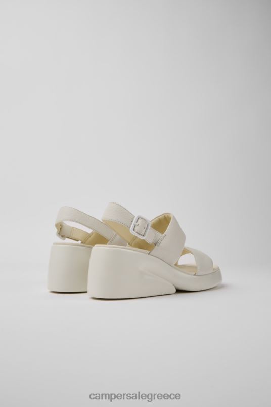 Kaah White Leather Sandals For Women Exclusive Camper V20TF67 White