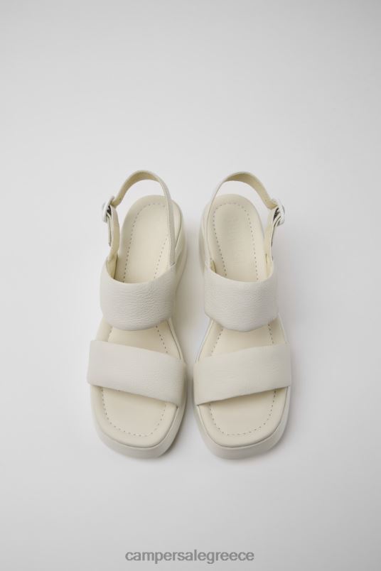 Kaah White Leather Sandals For Women Exclusive Camper V20TF67 White