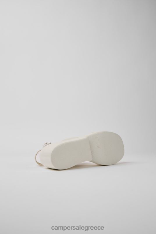 Kaah White Leather Sandals For Women Exclusive Camper V20TF67 White