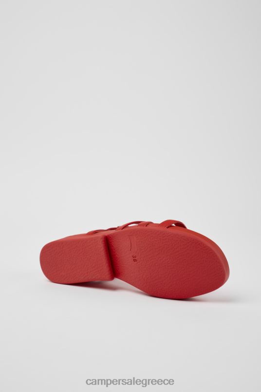 Minikaah Red Leather Sandals For Women Exclusive Camper V20TF66 Red