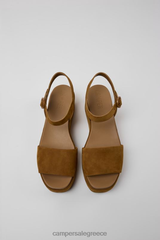Misia Brown Nubuck Sandals For Women New Arrivals Camper V20TF88 Brown