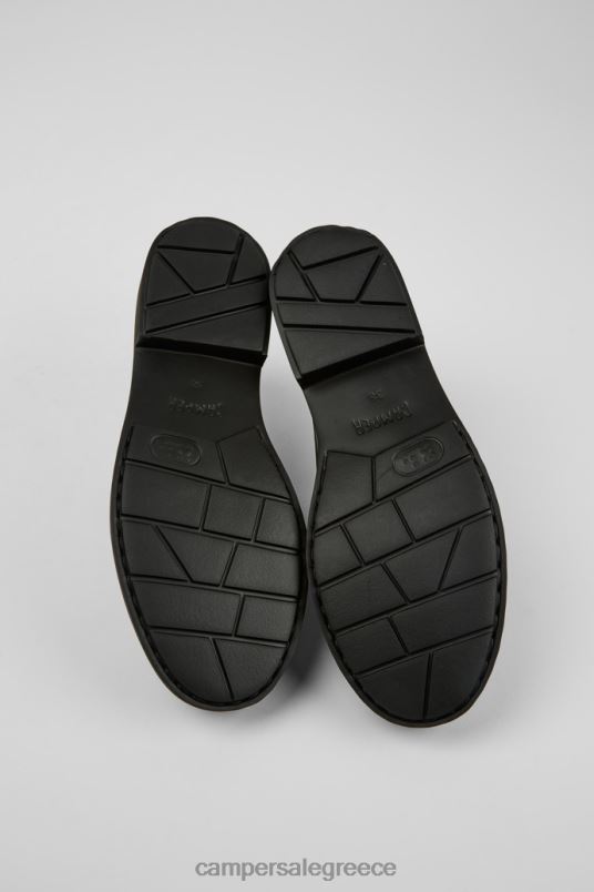 Neuman Black Leather Lace-Up Shoes Exclusive Camper V20TF87 Black