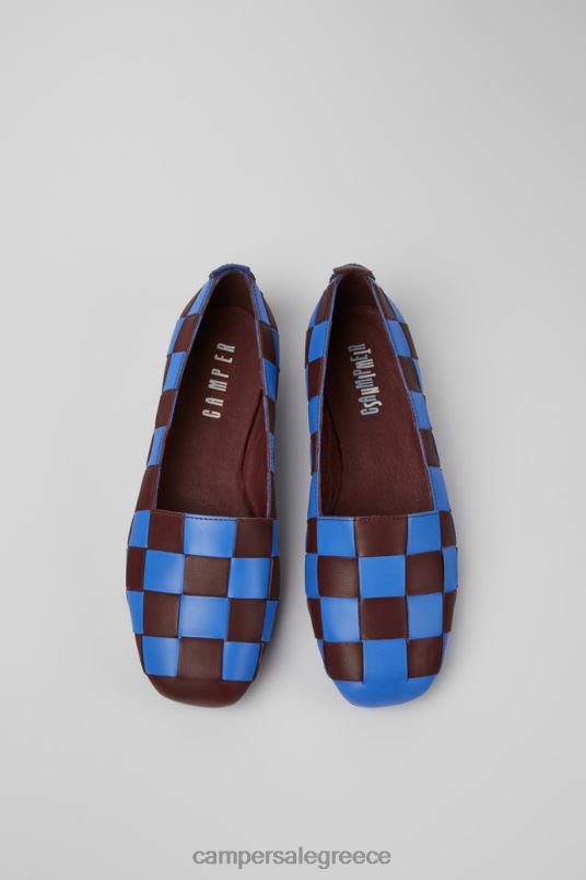 Twins Blue And Burgundy Leather Shoes For Women Exclusive Camper V20TF119 Blue