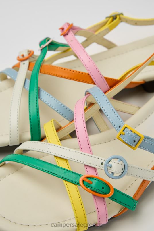 Twins Multicolored Leather Sandals For Women Exclusive Camper V20TF121 Multicolored