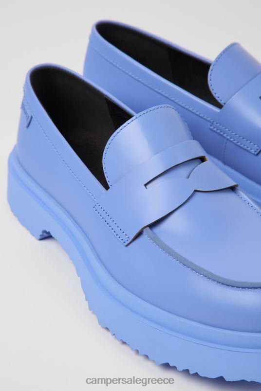 Walden Blue Leather Loafers For Women Exclusive Camper V20TF129 Blue