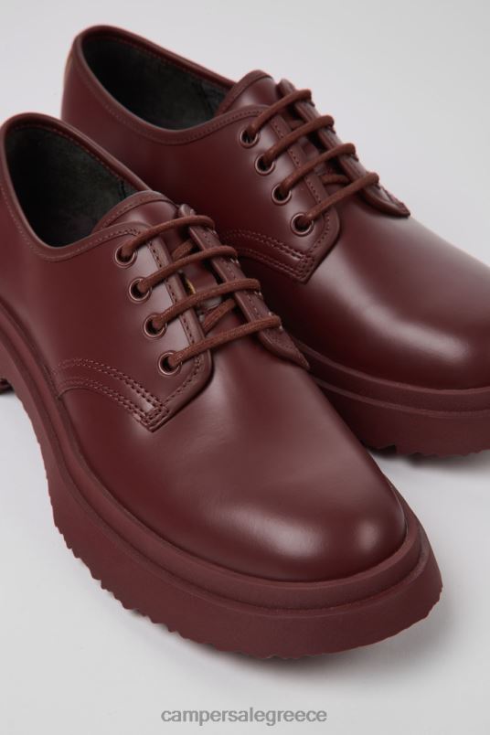 Walden Burgundy Leather Lace-Up Shoes For WomenNew Arrivals Camper V20TF131 Burgundy