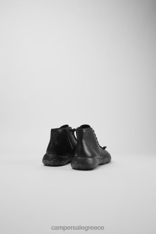 Design Peu Stadium Black Leather Ankle Boots For Women Camper V20TF166 Black