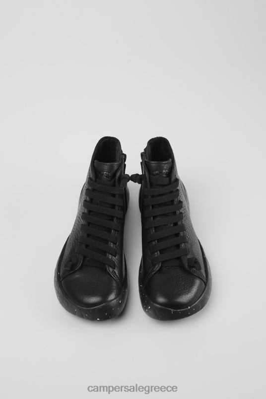 Design Peu Stadium Black Leather Ankle Boots For Women Camper V20TF166 Black