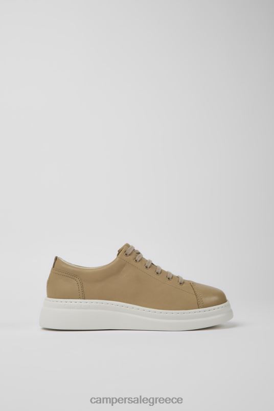 Runner Up Beige Leather Sneakers For Women New Arrivals Camper V20TF179 Beige